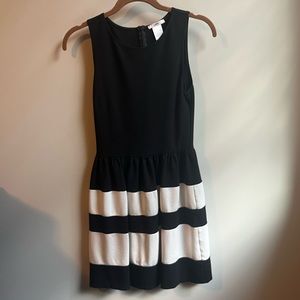 Bar III Black with White Stripe Cocktail Dress
